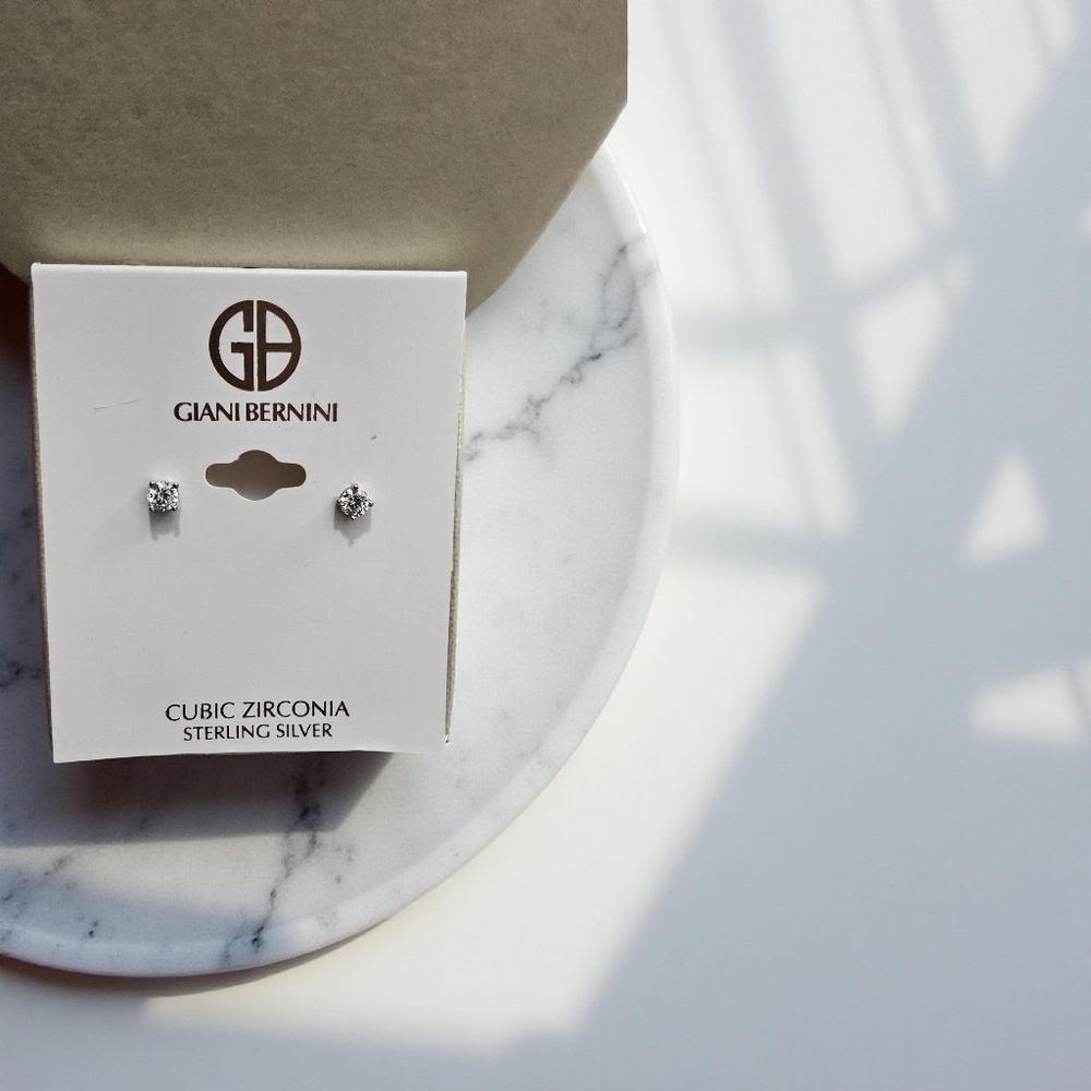 Giani Bernini Cubic Zirconia  Sterling Silver Stud Earrings